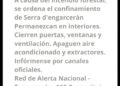 La Generalitat activa el sistema Es-Alert para avisar a la población sobre el incendio forestal de Sierra Engarcerán