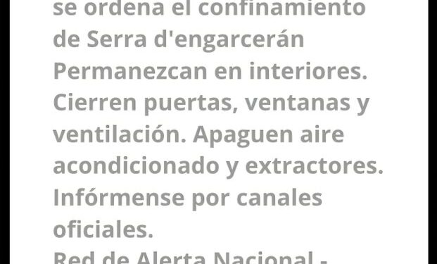 La Generalitat activa el sistema Es-Alert para avisar a la población sobre el incendio forestal de Sierra Engarcerán