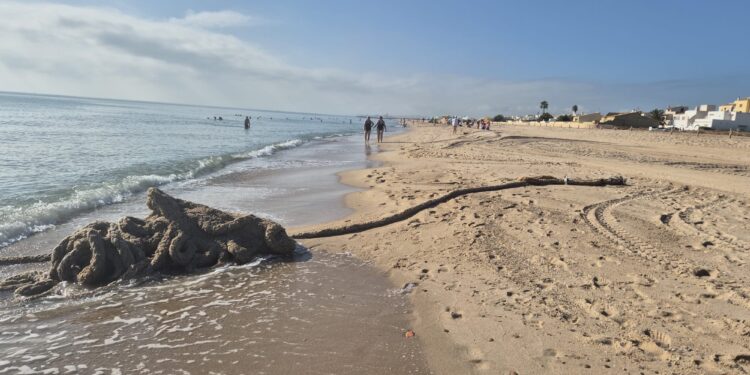 Denuncian la aparición de restos de maroma portuaria en la Playa de la Garrofera 1 Denuncian la aparición de restos de maroma portuaria en la Playa de la Garrofera