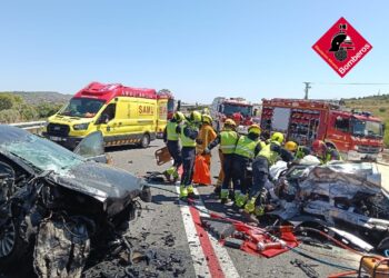 Dos muertos y dos heridos en un grave accidente frontal en la N-332 entre Benissa y Calp