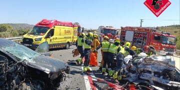 Dos muertos y dos heridos en un grave accidente frontal en la N-332 entre Benissa y Calp