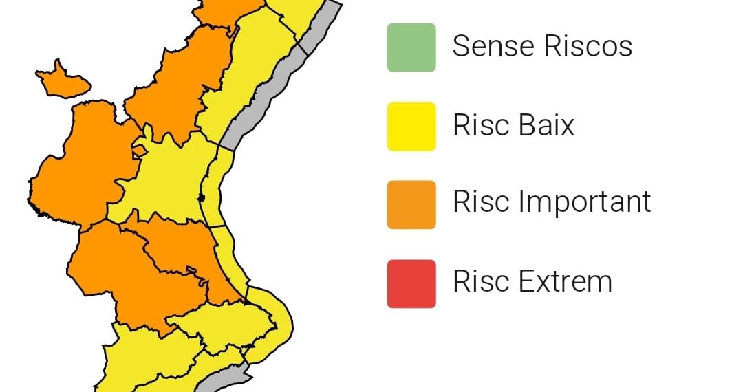Emergencias decreta la alerta naranja en Castellón y Valencia por fuertes lluvias y tormentas a partir de este lunes