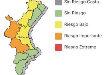 Emergencias eleva a naranja la alerta por fuertes lluvias en el interior de Valencia este viernes 14 de agosto