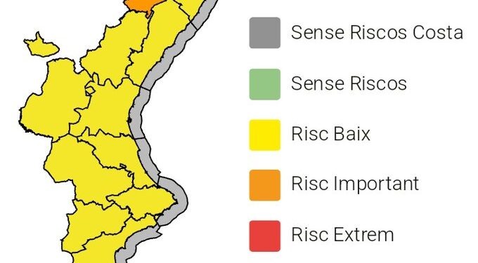Lluvias intensas y tormentas para esta tarde en la Comunitat Valenciana