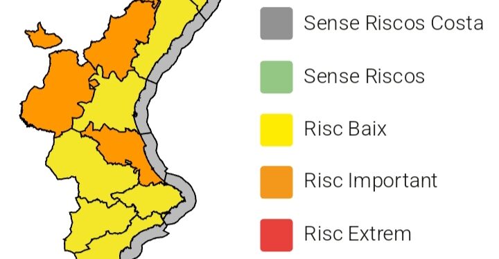 Elevan las alertas meteorológicas en Valencia y Castelló por fuertes tormentas 1 Elevan las alertas meteorológicas en Valencia y Castelló por fuertes tormentas