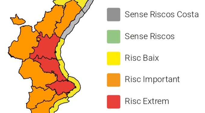 Emergencias GVA eleva la alerta por temperaturas e incorpora nueva por tormentas