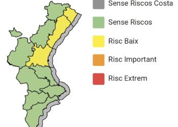El Centro de Coordinación de Emergencias activa la alerta amarilla por lluvias y tormentas en el litoral de Castellón y Valencia