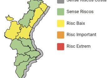 Emergencias decreta la alerta amarilla por tormentas y fuertes lluvias en Castelló y Valencia