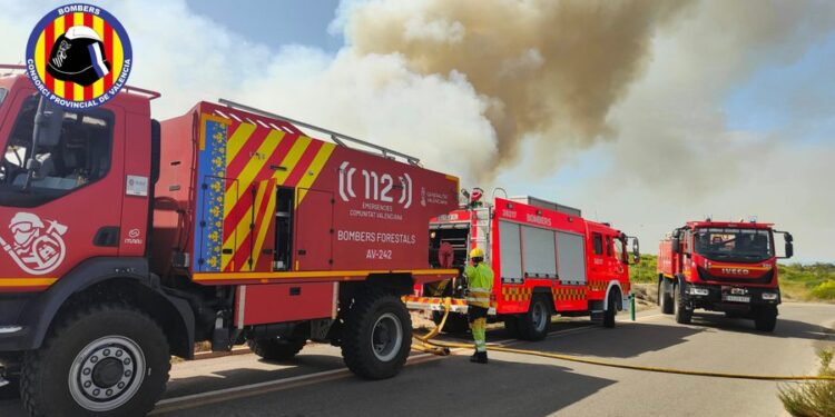 El Incendio del Saler se complica, se activa a la UME y desaloja a los vecinos del Saler y a campistas 1 El Incendio del Saler se complica, se activa a la UME y desaloja a los vecinos del Saler y a campistas