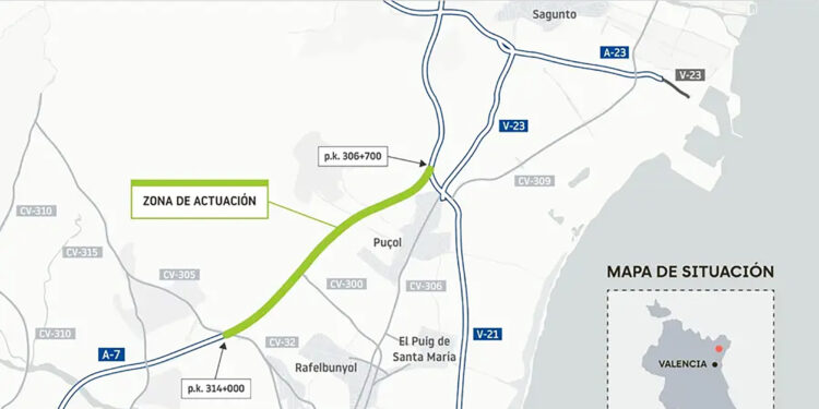 Transportes licita por 10,1 millones de euros la rehabilitación del firme de la A-7 entre Sagunto y Museros 1 Transportes licita por 10,1 millones de euros la rehabilitación del firme de la A-7 entre Sagunto y Museros