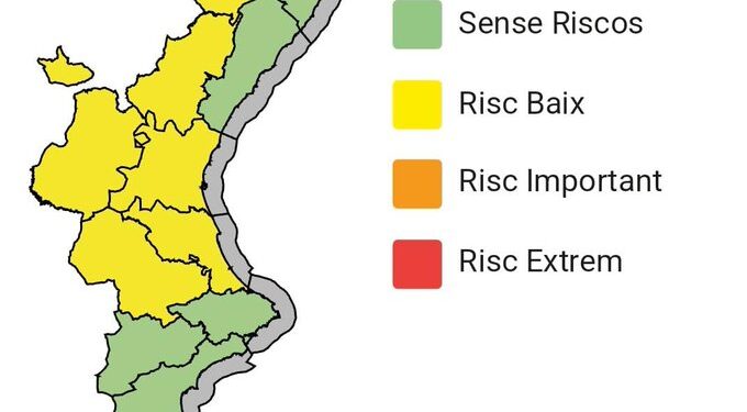 Emergencias activa la alerta amarilla en la Comunitat Valenciana por tormentas en el interior y calor asfixiante en Valencia