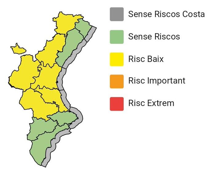 Emergencias activa la alerta amarilla en la Comunitat Valenciana por tormentas en el interior y calor asfixiante en Valencia 1 Emergencias activa la alerta amarilla en la Comunitat Valenciana por tormentas en el interior y calor asfixiante en Valencia