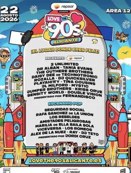 Love The 90s llega a Alicante el 22 de agosto con Seguridad Social, 2 Unlimited y Los Rebeldes 1 fotonoticia 20260817200546 260