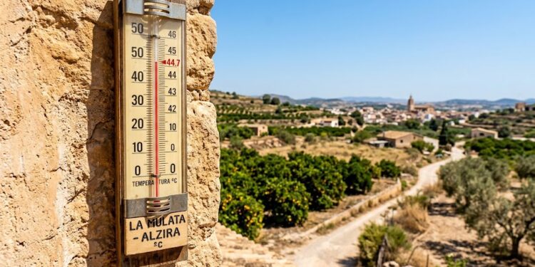 El poniente dispara las temperaturas en la CV y llega a los 44,7ºC en Alzira