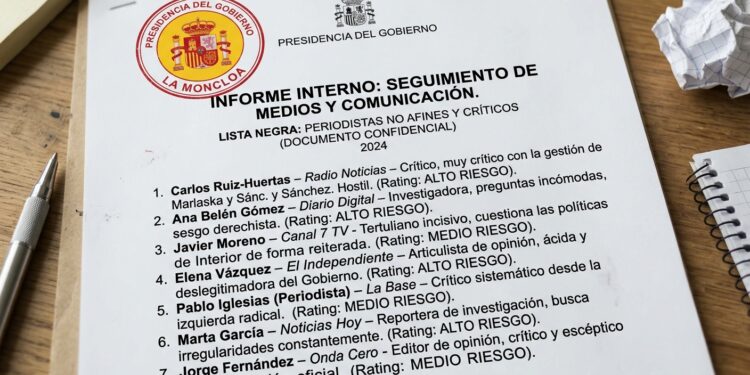 La filtración de un informe de Interior con fichas ideológicas de periodistas desata la condena unánime del sector 1 La filtración de un informe de Interior con fichas ideológicas de periodistas desata la condena unánime del sector