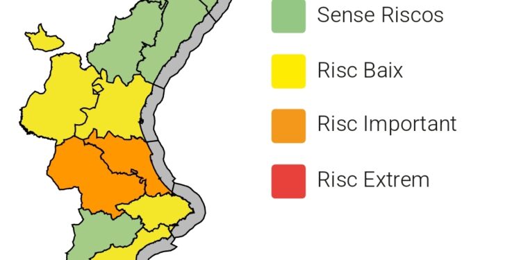 Emergencias activa la alerta naranja en el sur de Valéncia y la amarilla en Alicante por altas temperaturas