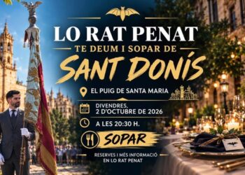 Lo Rat Penat prepara los actos del 9 de Octubre con un Te Deum solemne en El Puig y la tradicional Cena de San Donis