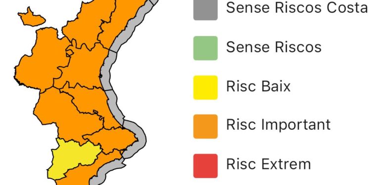 Nuevo boletín de alertas meteorológicas para esta tarde-noche de Emergencias Generalitat Valenciana