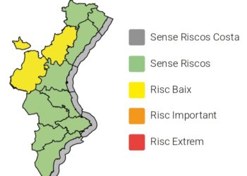 Emergencias activa la alerta amarilla por fuertes lluvias en el interior de Valéncia y Castellón