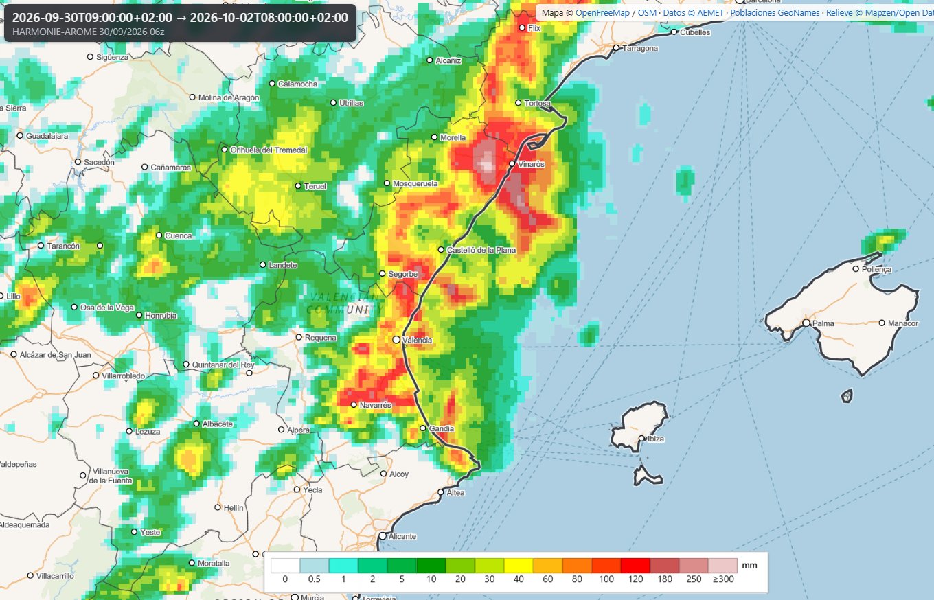 Aviso amarillo esta tarde y alerta naranja por lluvias intensas mañana tarde en la Comunitat Valenciana 2 HTdYF5NXEAAY6LJ
