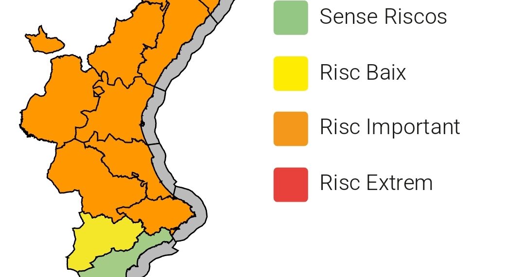Emergencias eleva a nivel naranja la alerta por intensas lluvias y tormentas en Castelló, Valéncia y el norte de Alicante 1 Emergencias eleva a nivel naranja la alerta por intensas lluvias y tormentas en Castelló, Valéncia y el norte de Alicante