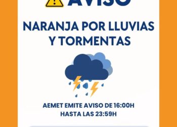 Torrent decreta el aviso naranja por intensas lluvias y tormentas para este miércoles