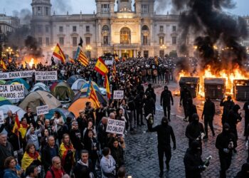 Polvorín en el centro de Valéncia: colapso total en un radio de 500 metros entre la manifestación de la DANA, la acampada y la convocatoria violenta de Blocus
