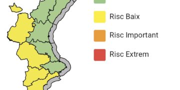 Emergencias decreta la alerta amarilla por precipitaciones intensas y tormentas en el interior de Valencia y el sur de Alicante