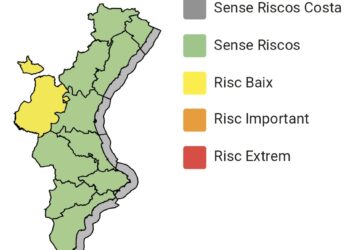 Emergencias decreta la alerta amarilla por fuertes lluvias y tormentas en el interior norte de Valéncia