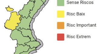 Emergencias decreta la alerta amarilla por fuertes lluvias y tormentas en el interior norte de Valéncia