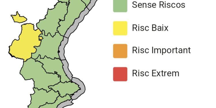 Emergencias decreta la alerta amarilla por fuertes lluvias y tormentas en el interior norte de Valéncia 1 Emergencias decreta la alerta amarilla por fuertes lluvias y tormentas en el interior norte de Valéncia