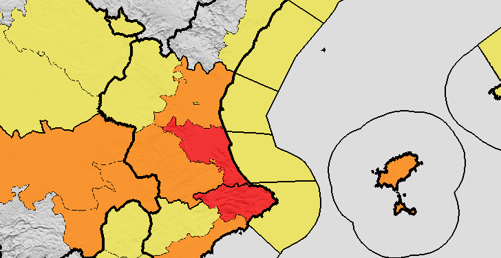AEMET eleva a ALERTA ROJA las lluvias para el domingo y aumenta la alerta naranja
