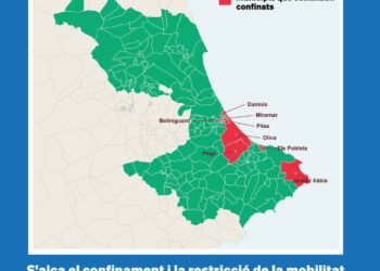 La Generalitat Valenciana levanta el confinamiento en 137 municipios y mantiene las restricciones en 8 localidades de La Safor y La Marina Alta