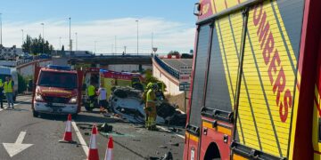 Dos muertos y tres heridos en un trágico accidente con tres vehículos implicados en la N-340 a su paso por Villarreal