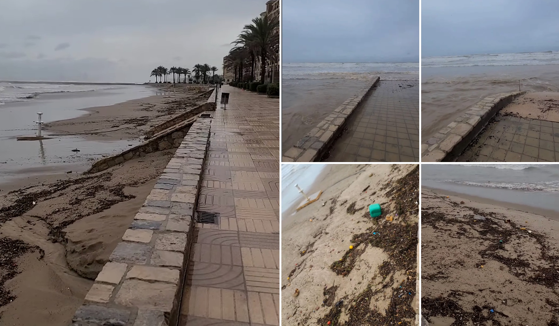Port Saplaya vuelve a denunciar la acumulación de basura en la Playa Norte tras el temporal y exige soluciones para la acequia