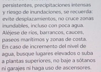 Protección Civil envía una alerta masiva Es-Alert en la CV por el riesgo de inundaciones por lluvias intensas