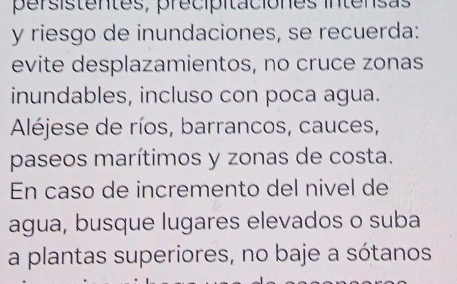 Protección Civil envía una alerta masiva Es-Alert en la CV por el riesgo de inundaciones por lluvias intensas 1 Protección Civil envía una alerta masiva Es-Alert en la CV por el riesgo de inundaciones por lluvias intensas
