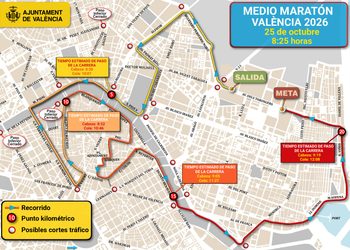 Atención conductores: Valencia cortará calles desde el viernes por la Media Maratón y suspenderá nueve líneas de EMT el domingo