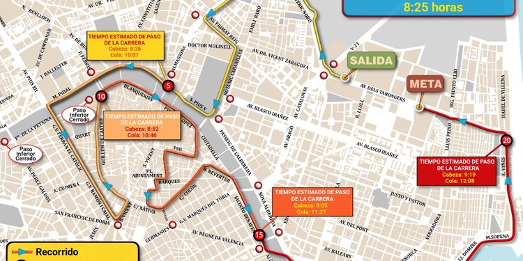 Atención conductores: Valencia cortará calles desde el viernes por la Media Maratón y suspenderá nueve líneas de EMT el domingo
