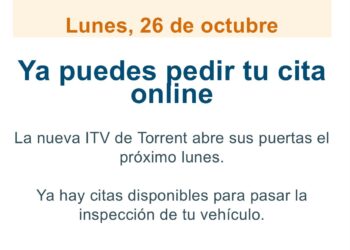 Torrent contará desde este lunes con su nueva estación de ITV y activa la cita previa en línea