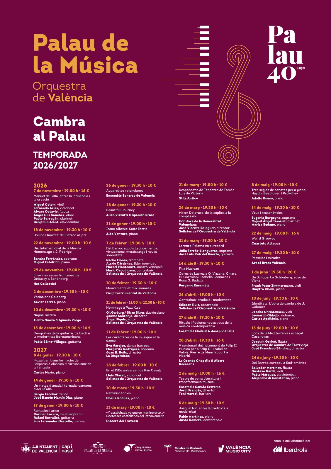 El Palau de la Música presenta su ciclo de cámara más ambicioso con 37 conciertos en la temporada de su 40º aniversario 3 WhatsApp Image 2026 10 23 at 13.14.121