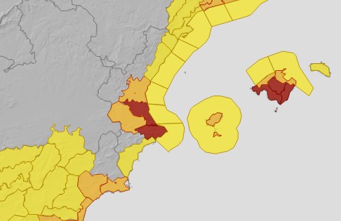 Más de 320 litros por metro cuadrado asfixian la Comunitat Valenciana y mantienen la alerta roja 3 alertas lunes 19