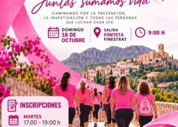 Finestrat se teñirá de rosa el 18 de octubre en una marcha solidaria contra el cáncer de mama