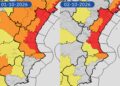 La AEMET activa el aviso rojo por lluvias torrenciales en el litoral de Valéncia y Castellón