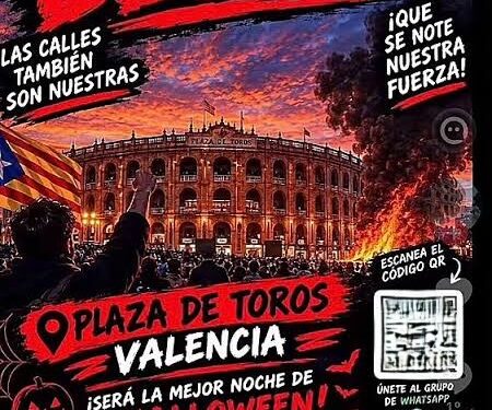 Alerta máxima en Valéncia ante un nuevo llamamiento bajo el término 'Blocus': disturbios, quema de mobiliario y asaltos simulados por IA para este Halloween 1 Alerta máxima en Valéncia ante un nuevo llamamiento bajo el término 'Blocus': disturbios, quema de mobiliario y asaltos simulados por IA para este Halloween